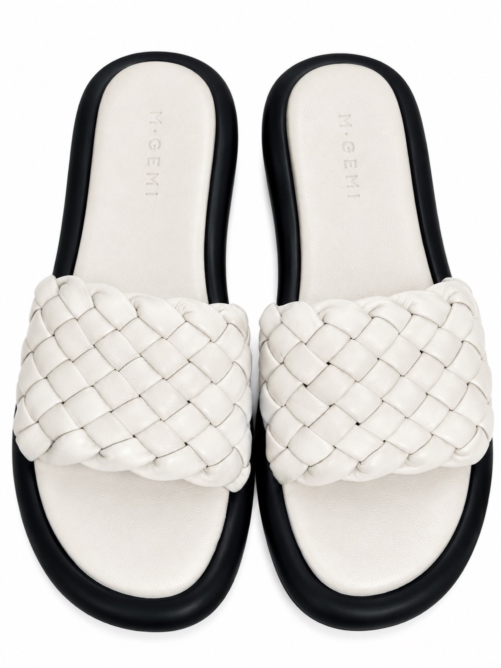 M.Gemi WovenWhite  Slide Sandals EU 40 Made in Italy